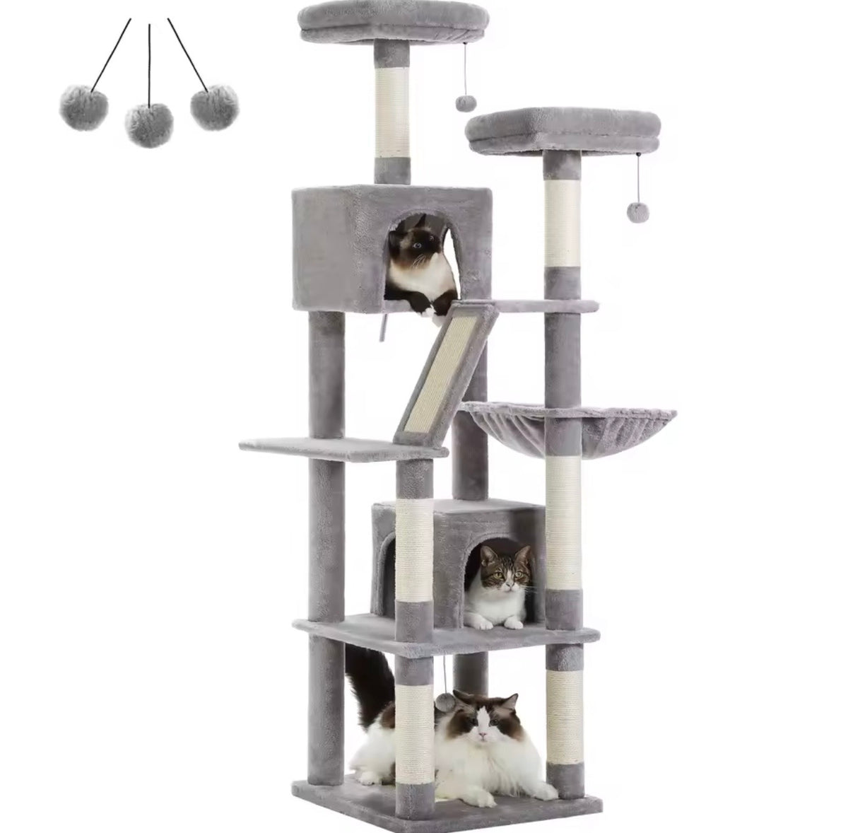 Arbre à Chat XXL - Multi Niveaux Avec Niches, Hamac Et Griffoirs.