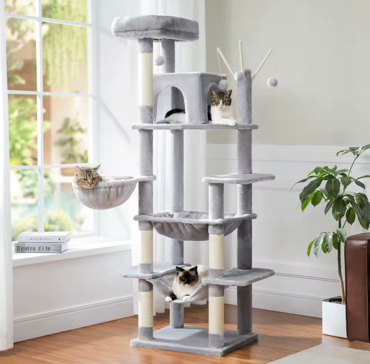 Arbre à Chat XXL - Multi Niveaux Avec Niches, Hamac Et Griffoirs.